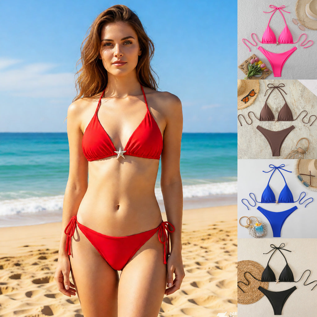 Damen Triangel-Bikini mit modischem Stern-Detail Drune