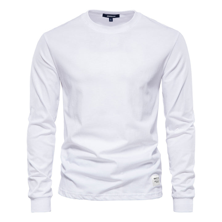 Herren nan klassisches langärmliges Baumwollshirt mit Rundhalsausschnitt und elastischen Bündchen Drune