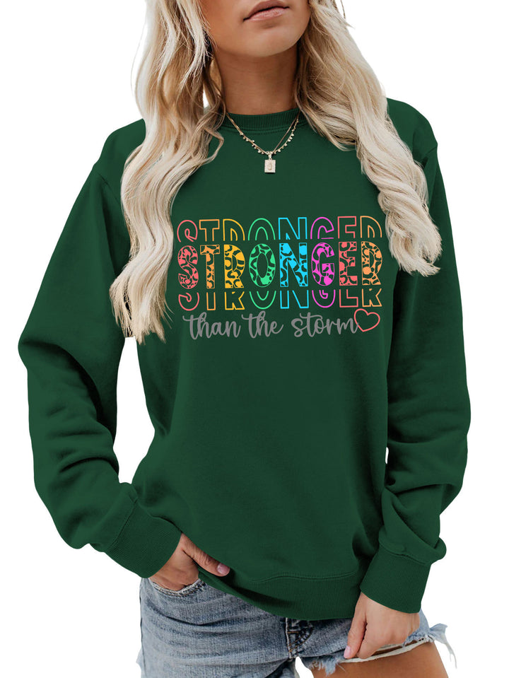 Damen Sweatshirt mit motivierendem Schriftzug und lässigem Schnitt Drune