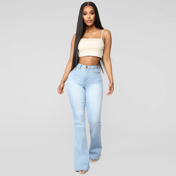 Drune | Damen Hohe Taille Demon Jeans mit Geradem Bein