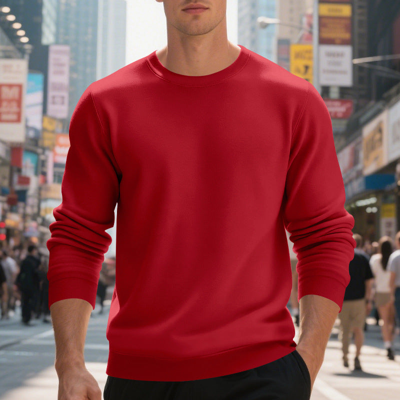 Herren lässiger Rundhals-Sweatshirt aus hochwertigem Baumwollmix mit strukturiertem Material Drune