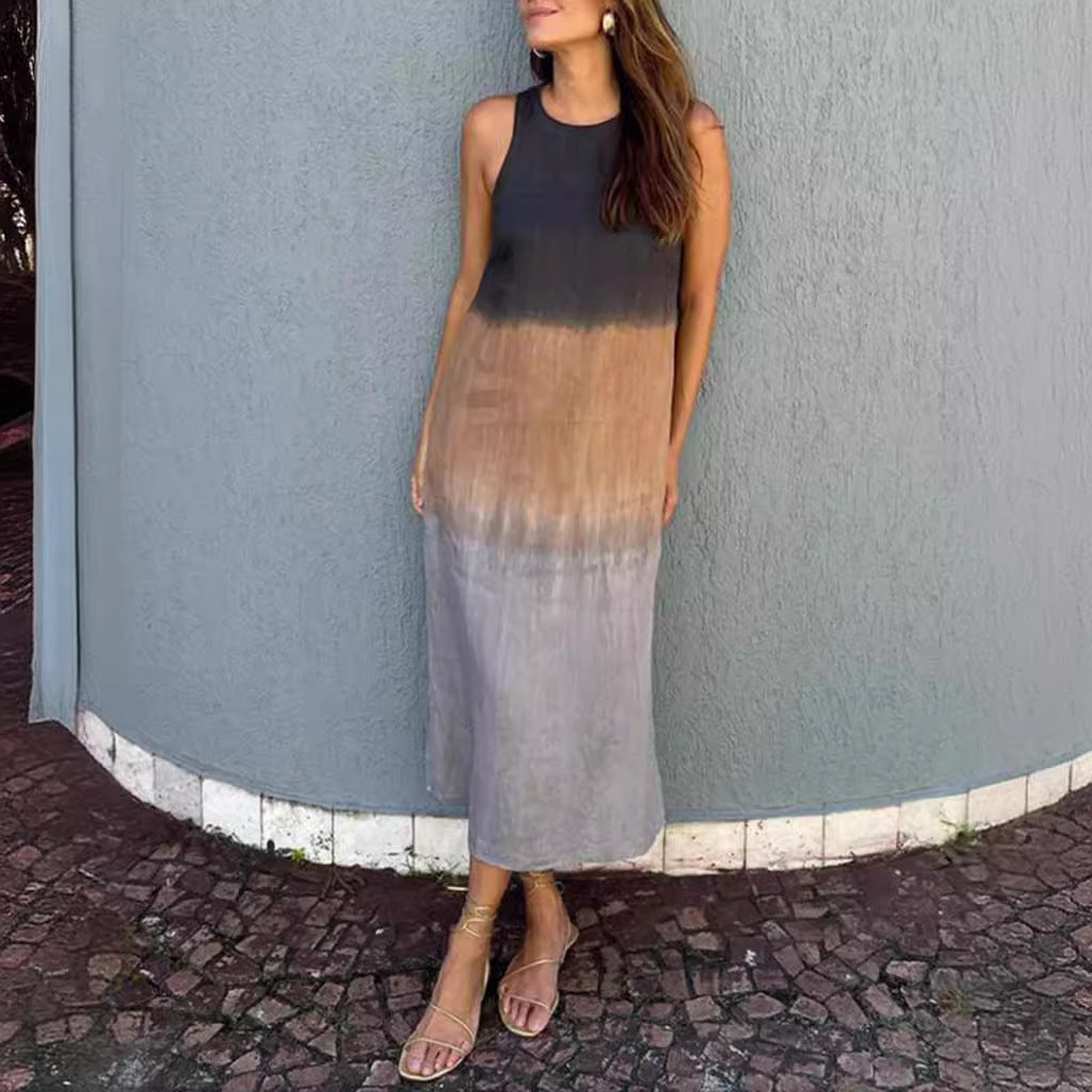 Damen Maxikleid mit elegantem Farbverlauf und großzügigem Schnitt Drune