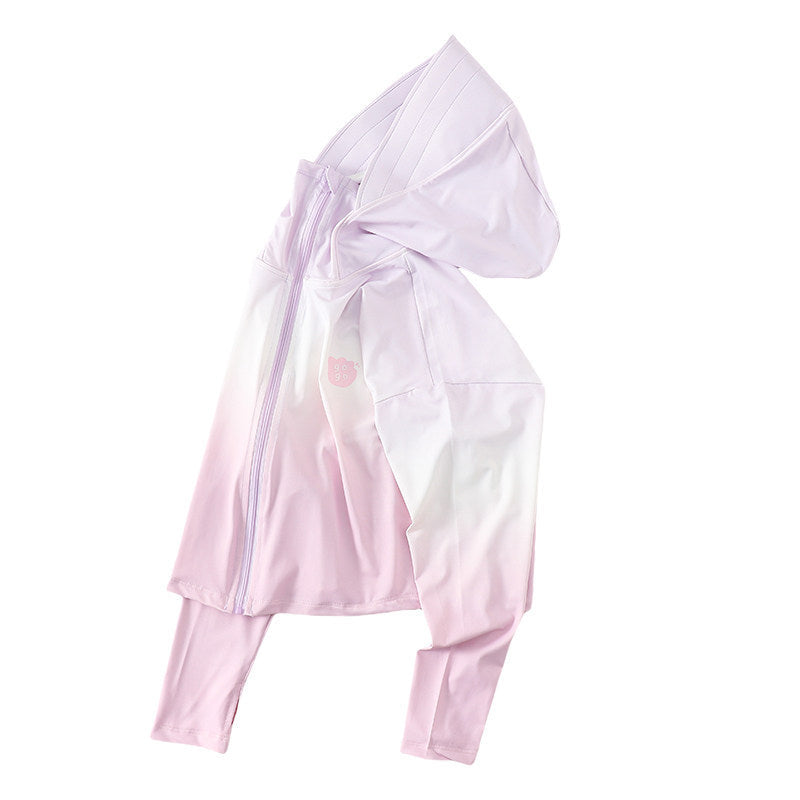 Damen nan leichte UV-Schutz Kapuzenjacke aus Funktionsstretch mit durchgehendem Reißverschluss und Raglanärmeln Drune