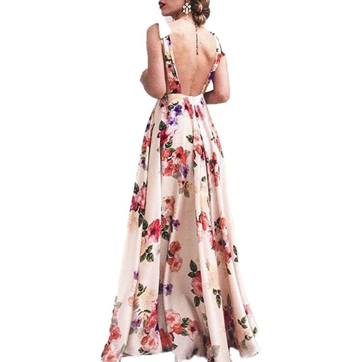 Damen Maxikleid mit romantischem Blumendruck und fließendem Schnitt Drune