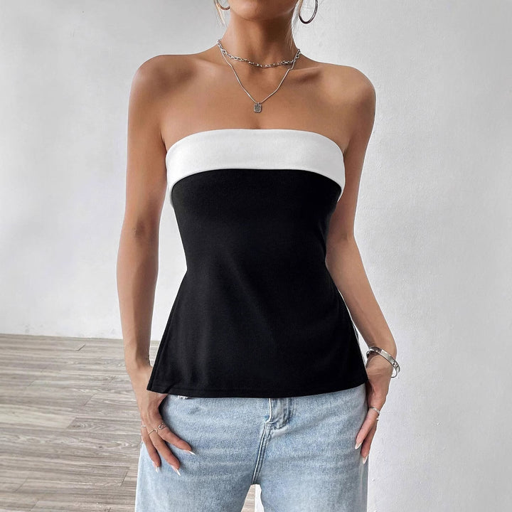 Damen Bandeau-Top mit eleganten Farbblockdesign Drune