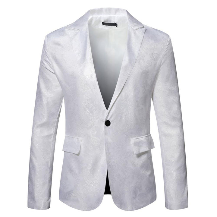 Herren Eleganter Paisley Muster Satin Blazer Drune