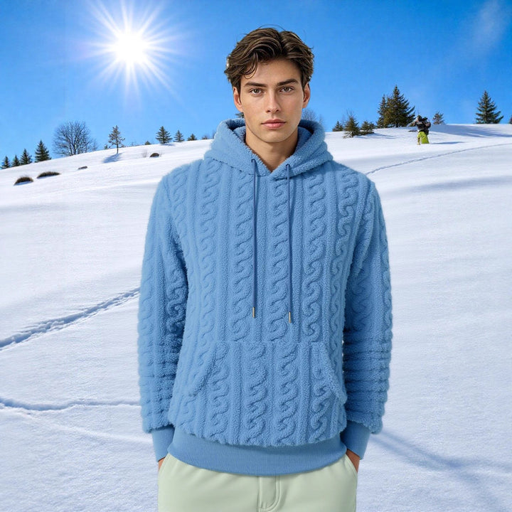 Damen Warmes Kapuzenpullover mit strukturiertem Wabenmuster Drune