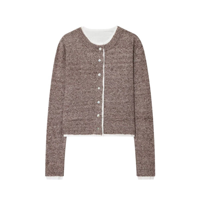 Damen modische Strickjacke mit feinem Knit-Design und eleganten Knopfdetails Drune