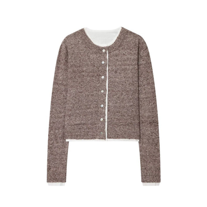Damen modische Strickjacke mit feinem Knit-Design und eleganten Knopfdetails Drune