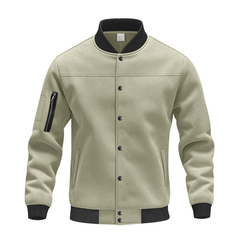 Herren modische Collegejacke mit praktischen Reißverschlusstaschen und elastischen Bündchen Drune