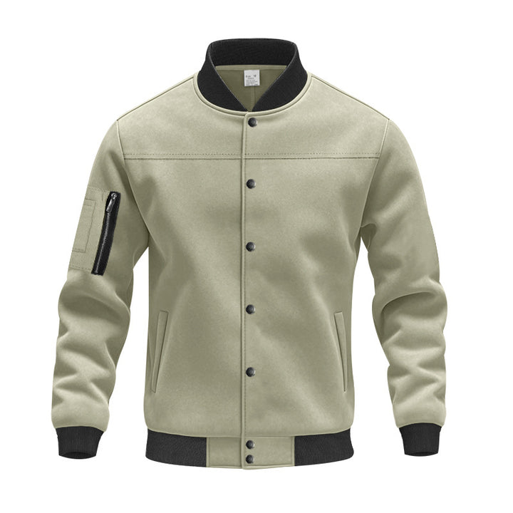 Herren modische Collegejacke mit praktischen Reißverschlusstaschen und elastischen Bündchen Drune