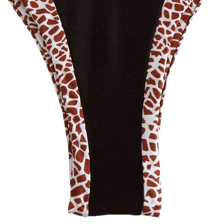 Damen Triangel-Bikini mit stilvollem Giraffenmuster Drune