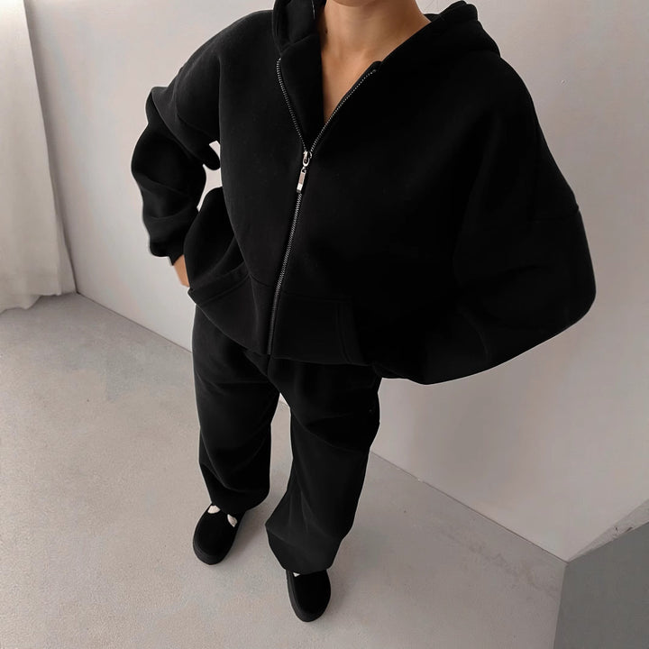 Damen stylisches und gemütliches Fleece-Loungewear-Set Drune