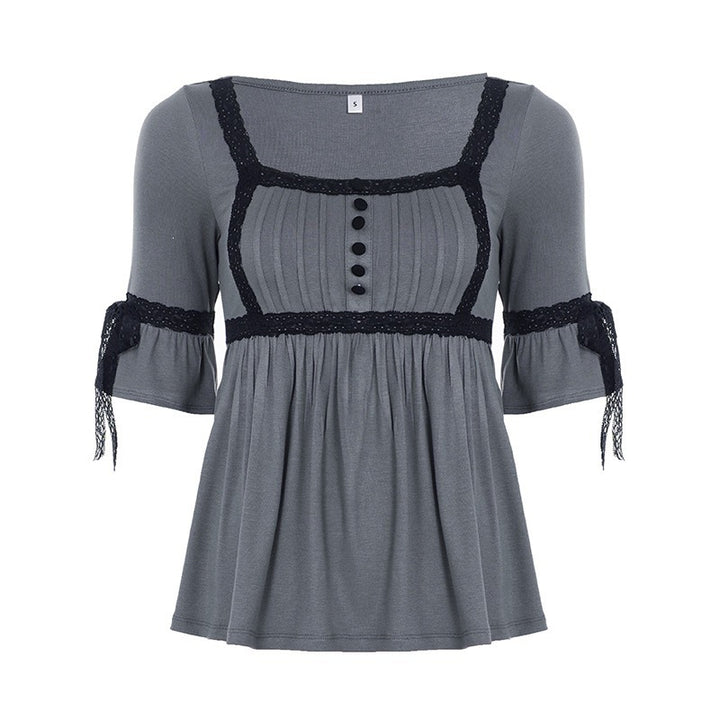 Damen Top mit Spitzenakzenten und lässigem Schnitt Drune