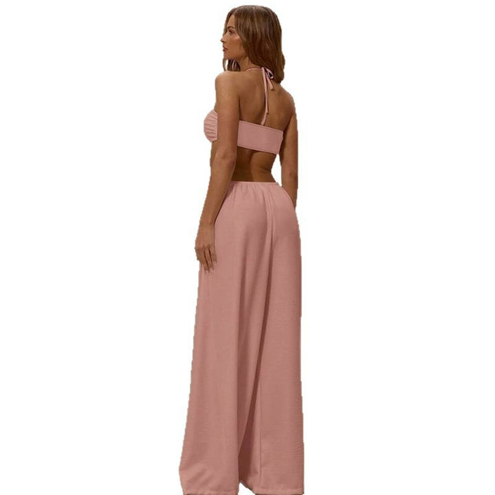 Damen Maxikleid mit seitlichem Cut-Out und Halterneck-Design Drune