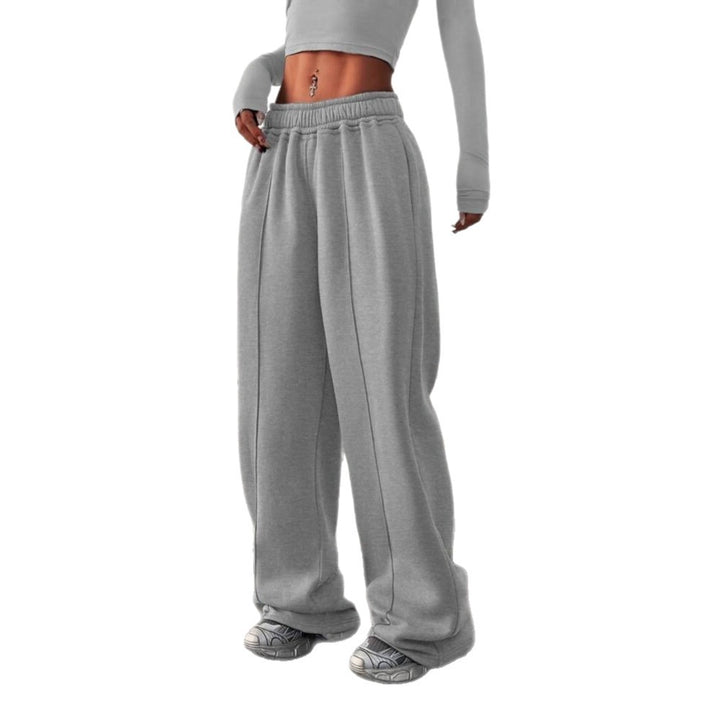 Damen nan enges Cropshirt und weite High-Waist Jogginghosen-Set Drune
