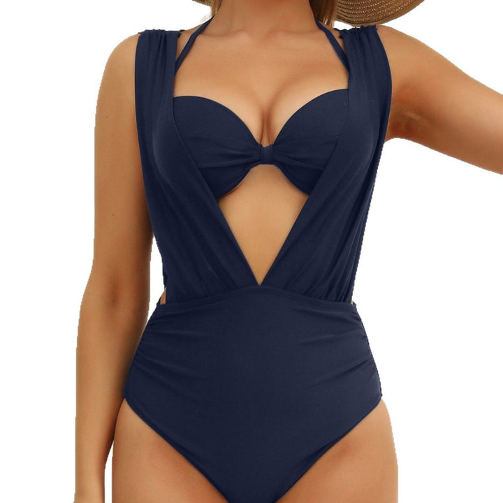 Damen Eleganter Einteiler Badeanzug mit raffiniertem Cut-Out Drune