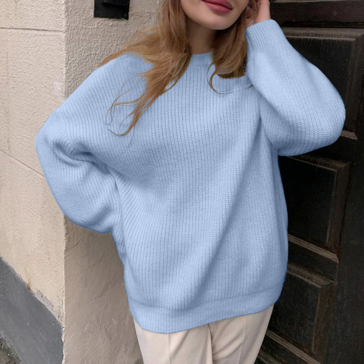 Damen oversized Strickpullover mit lockerem Schnitt und feiner Textur Drune