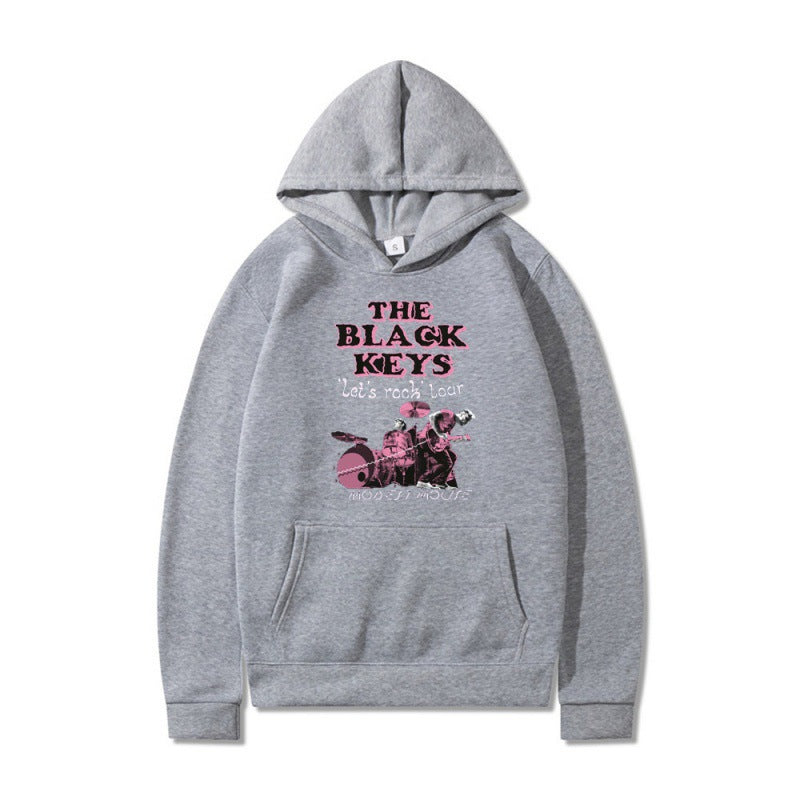 Damen Kapuzenpullover mit kreativem Rockband-Design und komfortabler Passform Drune