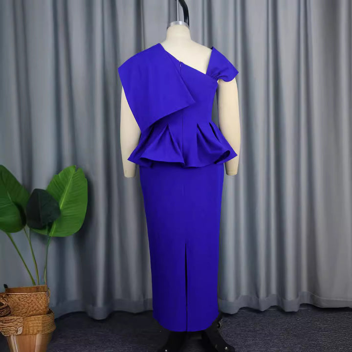Damen Etuikleid mit ausgefallenem Volant und asymmetrischem Schulterdesign Drune