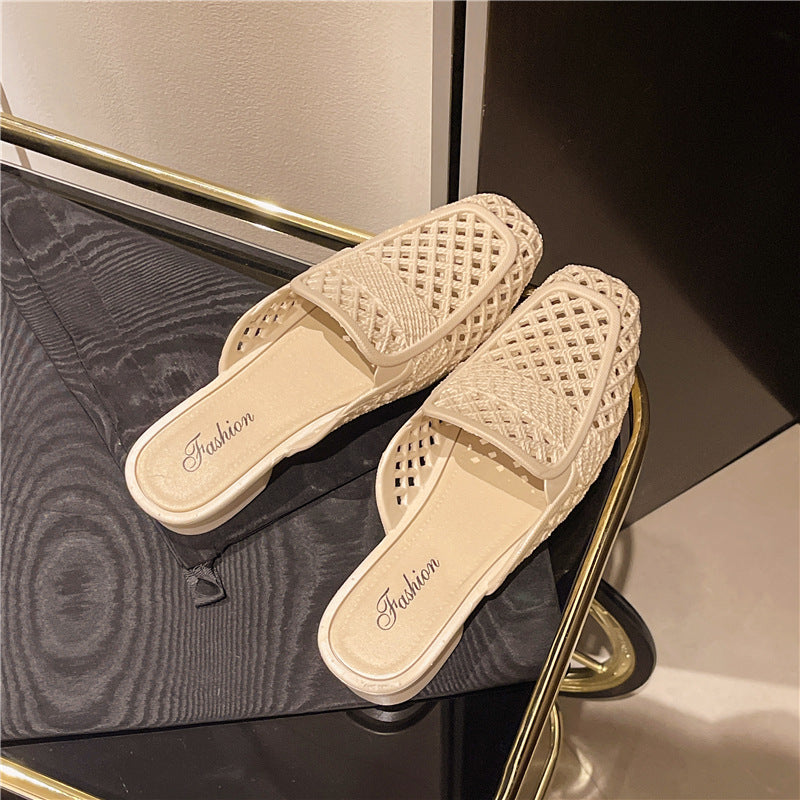 Damen modische Rutschsandalen mit durchbrochenem Design und ergonomischem Fußbett Drune