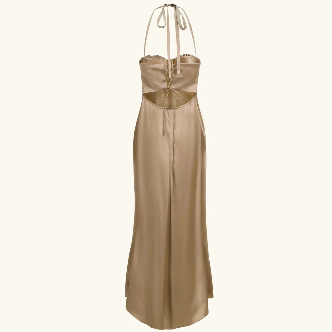 Damen Abendkleid mit tailliertem Oberteil und raffinierten Falten Drune