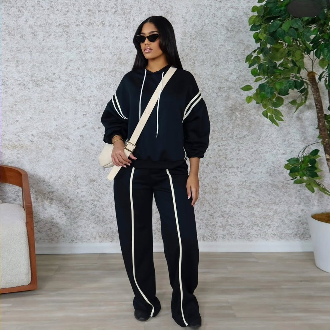 Damen Sportliches Lounge-Set mit hohem Schnitt und eleganten Details Drune