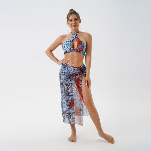 Damen Bikini-Set mit verspieltem Spitze-Design und transparenter Strandumhüllung Drune