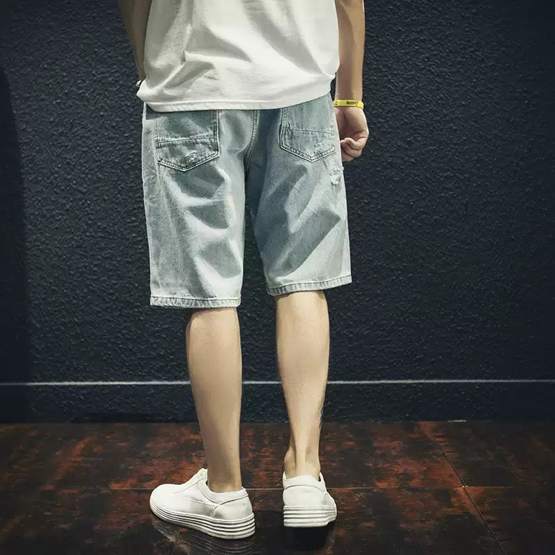 Herren lässige Destroyed Denim-Shorts mit modernen Details und bequemer Passform Drune