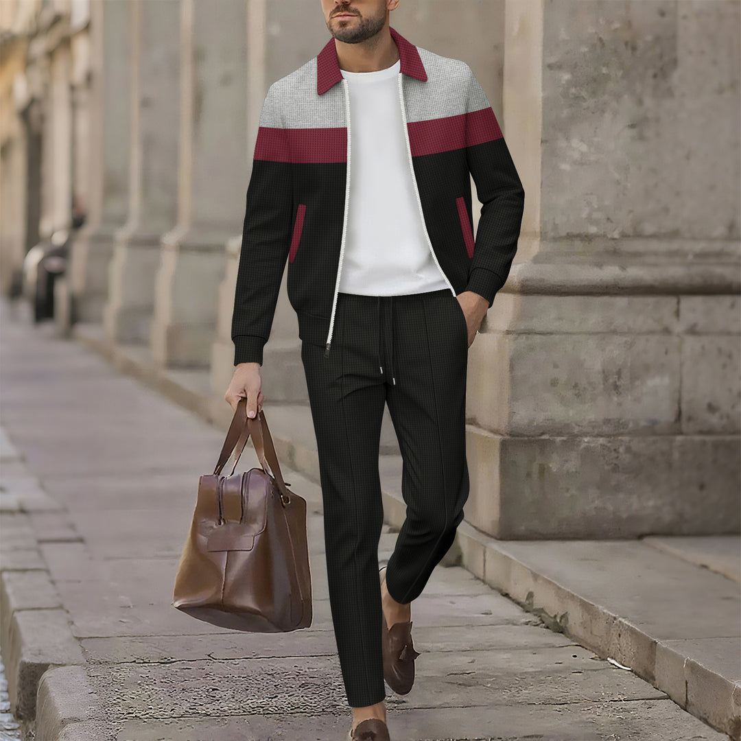 Herren stilvolle Freizeitjacke mit modernem Design und bequemen Jogginghosen Drune