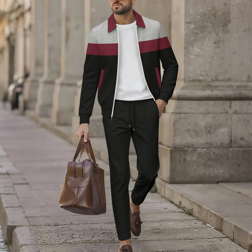 Herren stilvolle Freizeitjacke mit modernem Design und bequemen Jogginghosen Drune