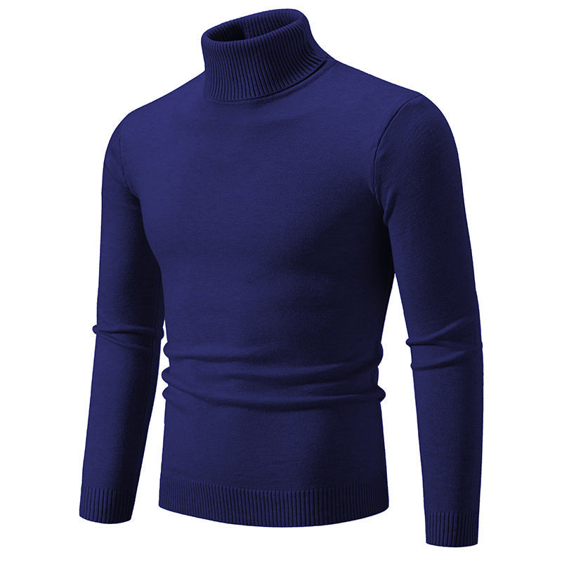 Herren nan taillierter Rollkragenpullover aus feinem Feinstrick mit geripptem Kragen Drune