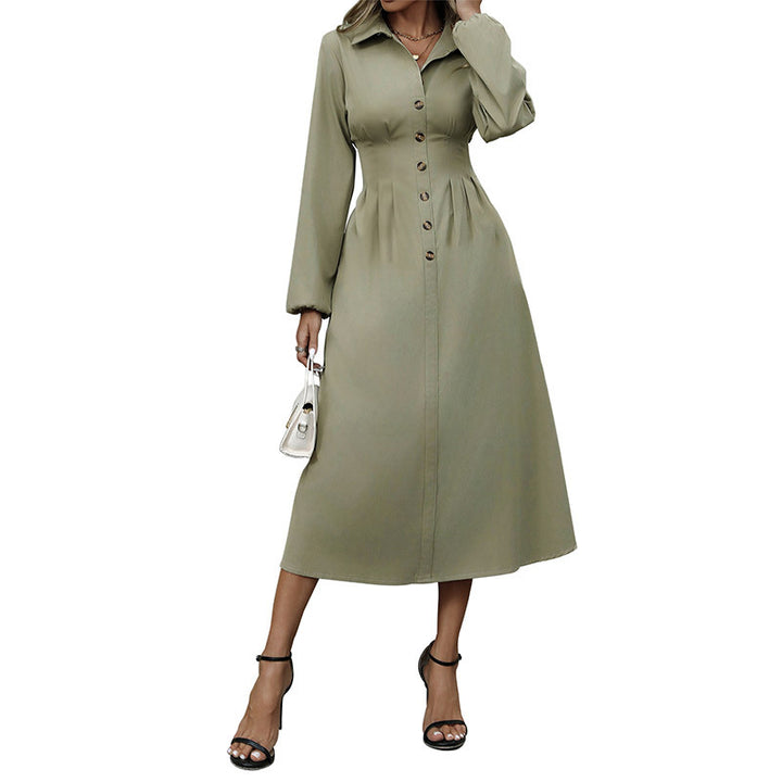 Damen Hemdblusenkleid mit Knopfdetails und taillierter Silhouette Drune