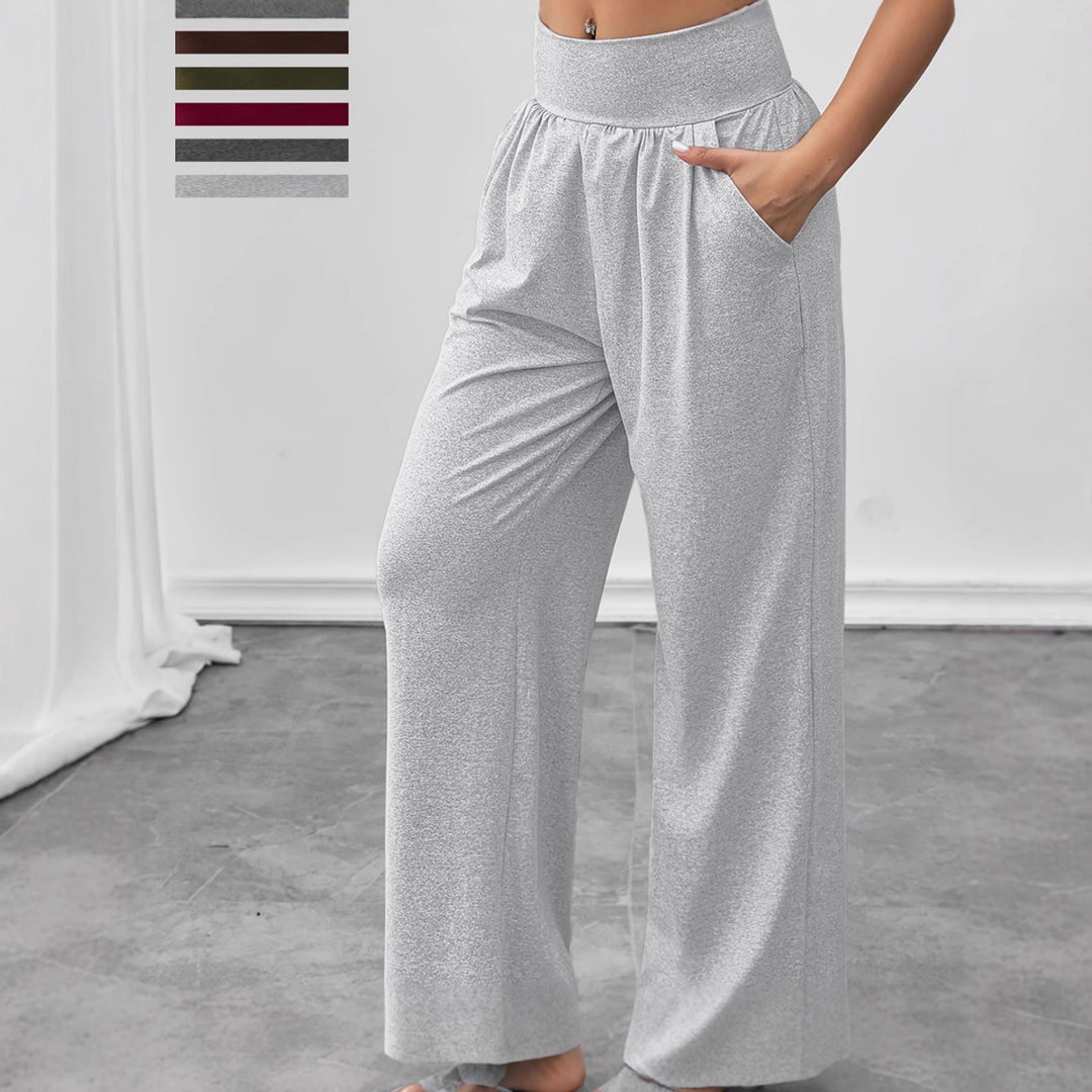 Damen gemütliche Freizeithose mit elastischem Bund und Seitentaschen Drune
