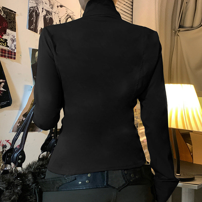 Damen nan taillierte Utility‑Militärjacke mit Stehkragen, Schulterpatten und aufgesetzten Pattentaschen Drune