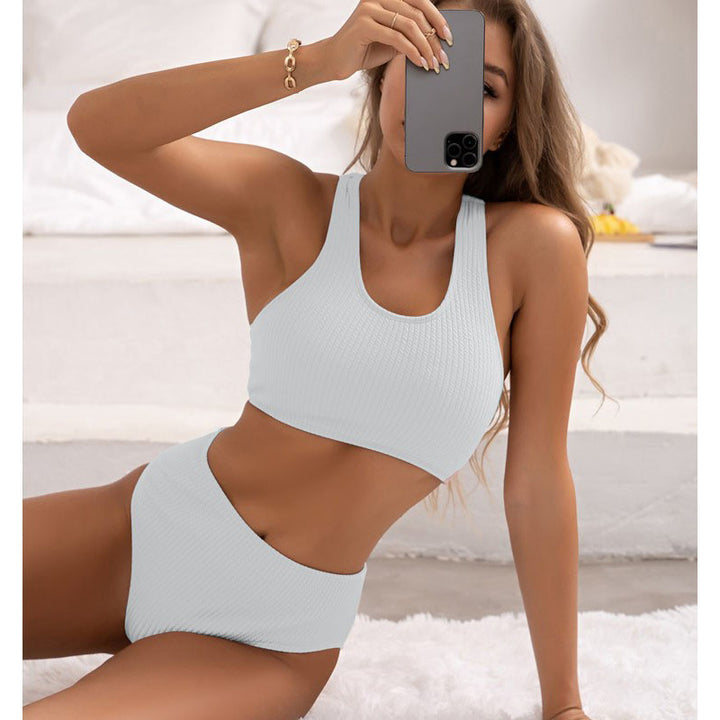 Damen Sport-Bikini Set mit hohem Bund und innovativem Ripp-Design Drune