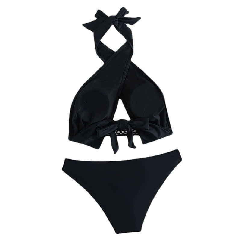 Damen Sport-Bikini mit innovativem Wickeloberteil und feinem Netz-Akzent Drune