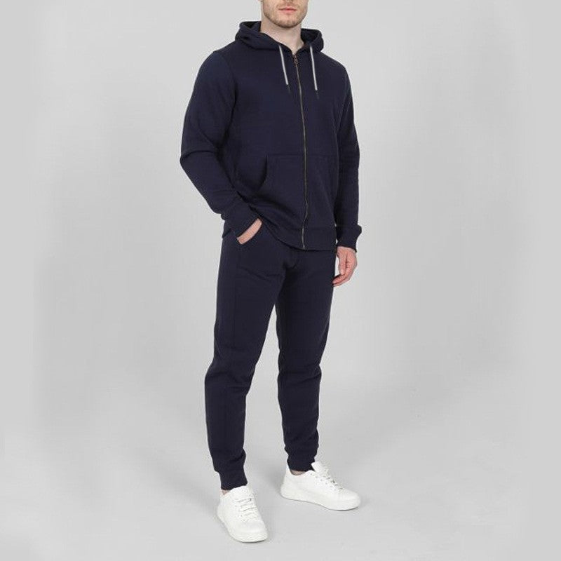 Herren Sportliches Jogginganzug-Set mit praktischen Taschen und hohem Kragen Drune