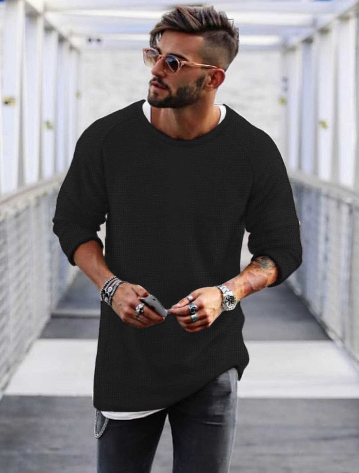 Herren lässiger Pullover mit innovativem Strickmuster Drune