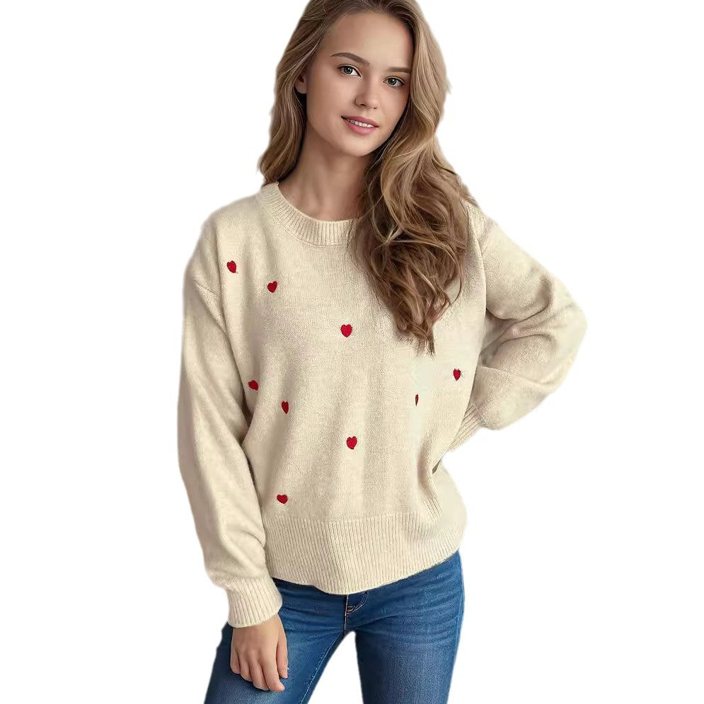 Damen Pullover mit verspieltem Herzdesign Drune