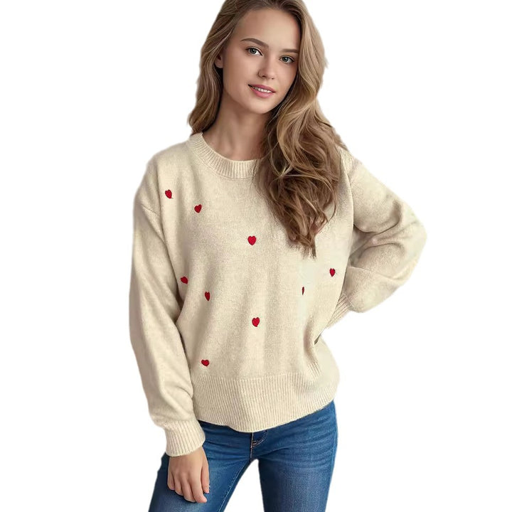 Damen Pullover mit verspieltem Herzdesign Drune