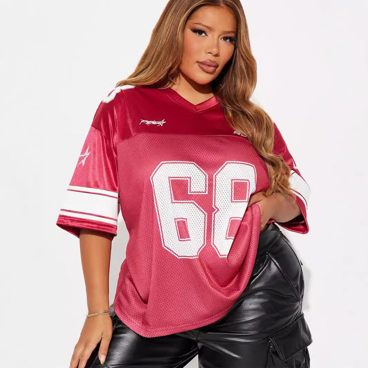 Drune | Lockeres Sportliches Kurzarm-Jersey-T-Shirt