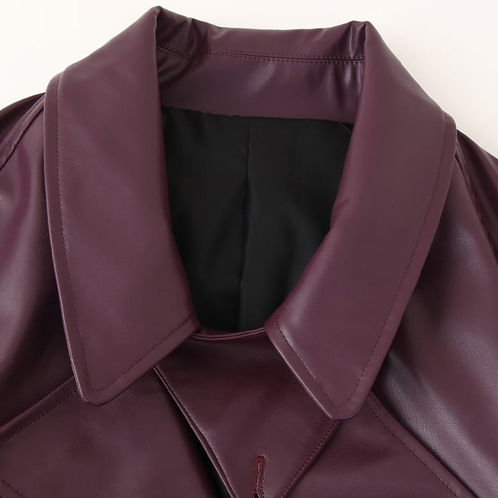 Damen Lederimitat Bikerjacke mit asymmetrischem Schnitt und praktischen Taschen Drune