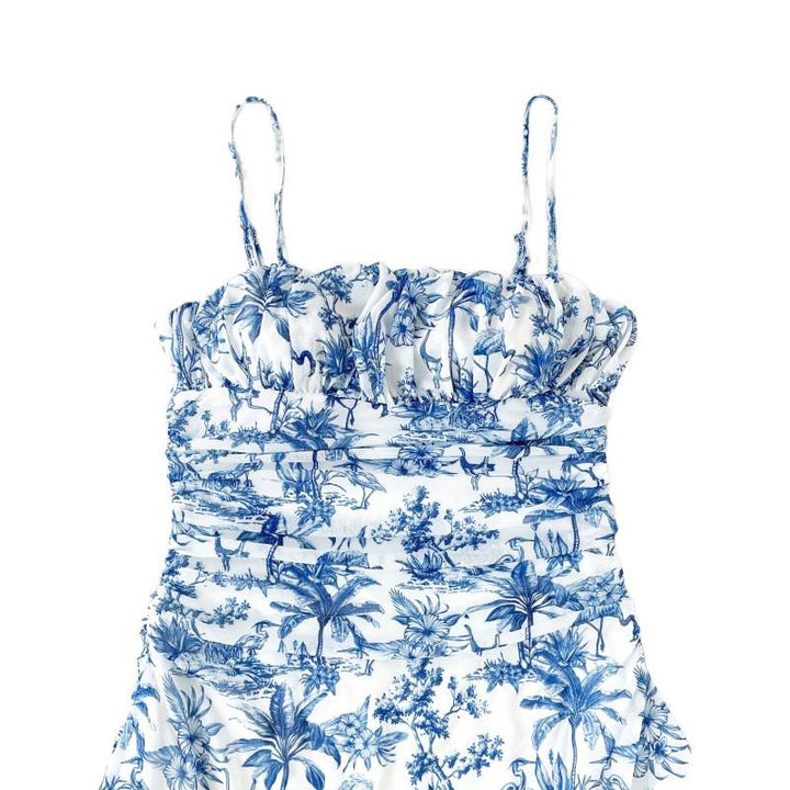Damen Sommerliches Minikleid mit floralem Muster und Trägerdetails Drune
