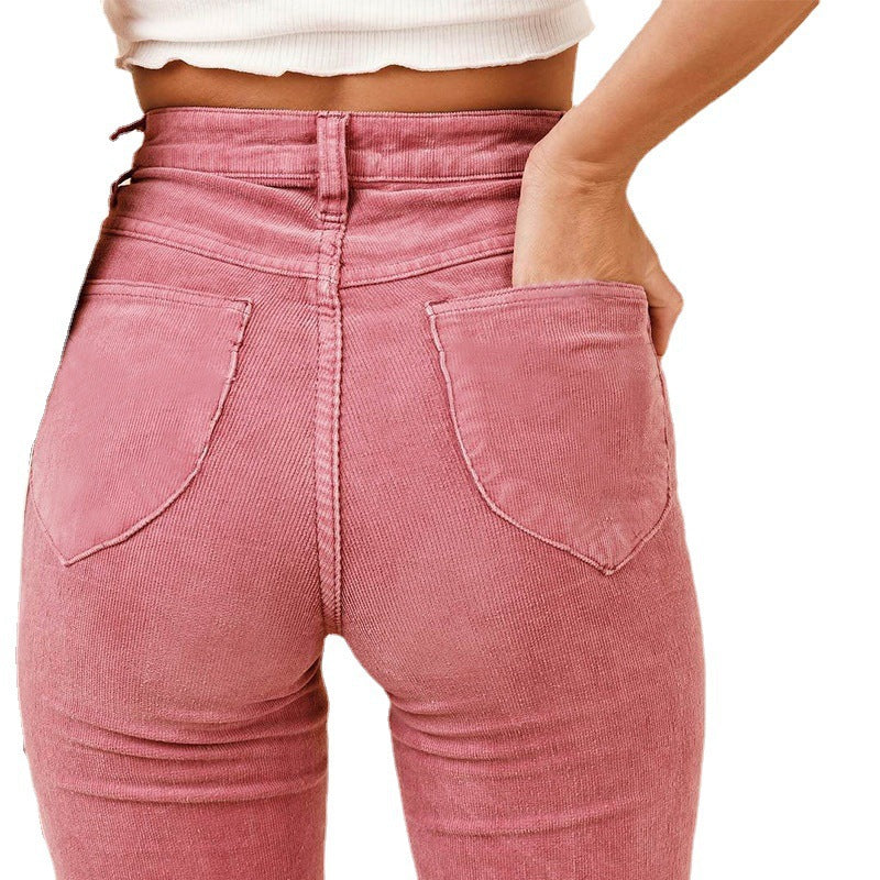 Damen weite High-Waist Flared Jeans Drune