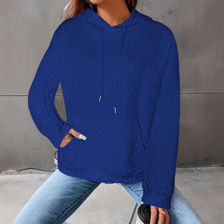 Damen Kuscheliger Strickpullover mit Kapuze und Details im Waffelmuster Drune