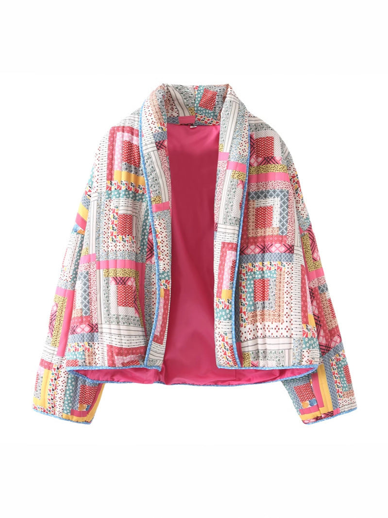 Damen gesteppte Patchworkjacke Drune