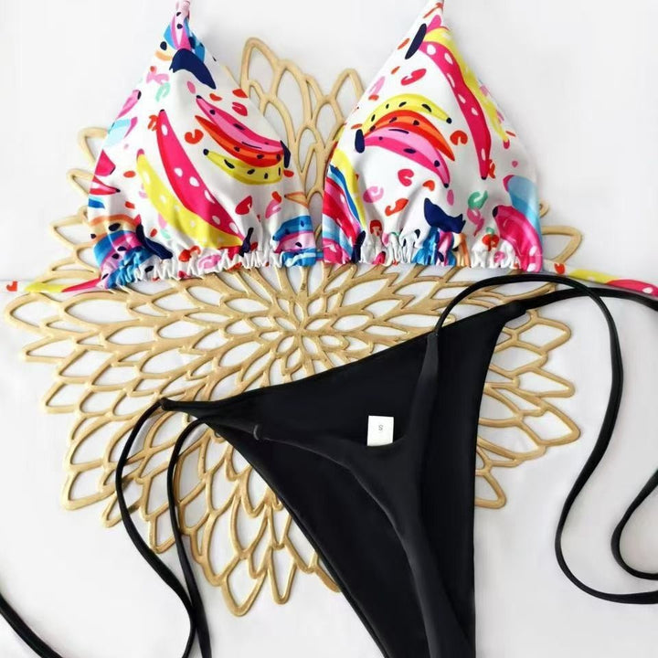 Damen Triangel-Bikini mit floralem Detail Drune