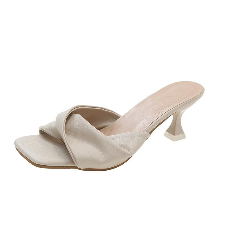 Damen Elegante Mules mit dekorativem Knoten Drune