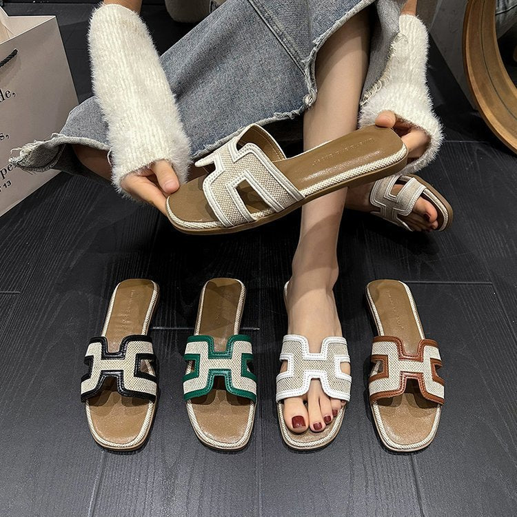 Damen Modische Slipper mit raffinierter Riemenkonstruktion Drune